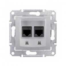 Sedna Zásuvka datová 2xRJ45 kat.6 STP, Aluminium SCHNEIDER SDN5000160