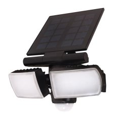 LED solární osvětlení se senzorem, 8W, 600lm, Li-Ion, černá SOLIGHT WO772