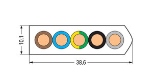 Ploché vedení Eca 5G10mm2 světle šedá WAGO 897-1051