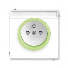 ABB NEO Zásuvka s ochr. kolíkem s clonkami bílá/ledová zelená 5519M-A02352 42
