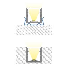 Přisazený hliníkový profil černý  PY 15x15mm, včetně mléčného difuzoru 2m