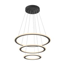 ONE FLAT závěsné svítidlo, triple, 300 cm, 2700/3000 K, DALI 2, Touch, černá