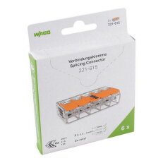 Páčková spojovací svorka 5x 0,5-6 mm2 (CYA) WAGO 221-615/995-006