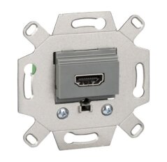 Mechanizmus zásuvky HDMI, Merten, jednonásobný, šedá SCHNEIDER MEG4583-0000
