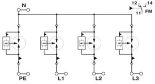 Kombinovaný svodič typ 1+2 FLT-SEC-P-T1-3S-350/25-FM PHOENIX CONTACT 2905421