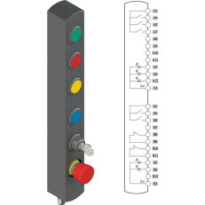Ovládací jednotka BN 6 prvků (konfigurace A23) IP65 PIZZATO BNAC6ZA23