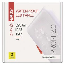 LED vestavné svítidlo VIXXO, čtvercové, bílé, 7,5W neutr.b.,IP65 EMOS ZV2122
