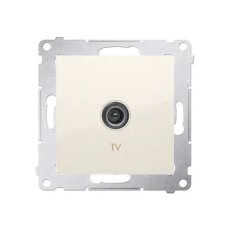 Zásuvka anténní TV jednoduchá koncová, pouze pro individuální instalace, krémová