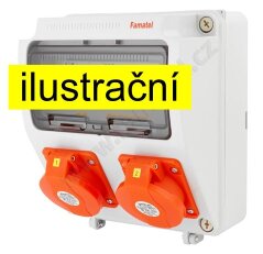 Zásuvková skříň ZSF00002000.0/3957 IP44 jištěná bez chrániče FAMATEL v031