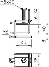 Nosníková svorka OBO 339 2 šroubovací lehká 6-34mm Ocel galv. zinek