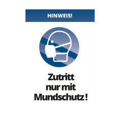 Nástěnná tabulka VSTUP POUZE S MASKOU! CIMCO 182832