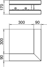 Vnější roh OBO GS-SA90170RW, pro kanál Rapid 80, 90x170mm, čistě bílá Ocel