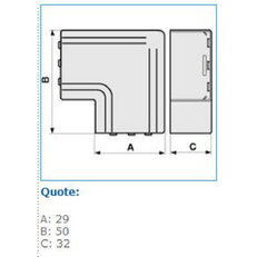 Plochý roh pro podparapetní systémy - bílá, 25x30 IBOCO I-NPAN 25X30 W 02487