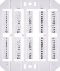 Označovací štítky ESP-SHZ/1/1_50, potisk 1-50, svorky 1,5mm2 ETI 003903197
