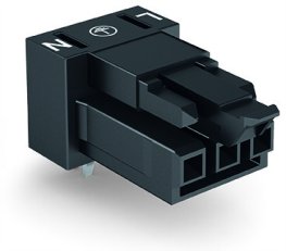 Zásuvka na desky plošných spojů, úhlové, 3pól., černá WAGO 890-803/011-000