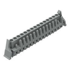 Pružinová svorkovnice THT rovná 5 mm šedá 15pól. WAGO 232-145/039-000