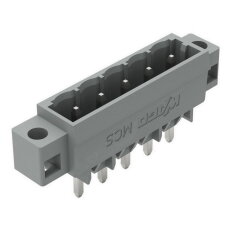 Konektor s pájecími piny THT, pájecí kontakt 1,2x1,2 mm, rovné, šedá 5pól.