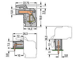 Konektor (zásuvka) úhlový CAGE CLAMP 2,5mm2 16pól. WAGO 732-116/026-000/035-000