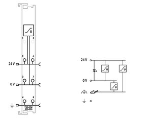 Filtr napájení sběrnice (surge) DC 24V Vyšší izolace WAGO 750-624/020-000