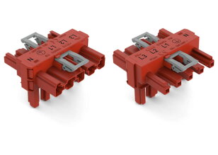 T-rozdělovač 5pól. Kód. P červená WAGO 770-921