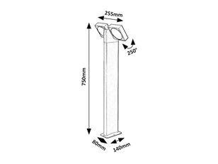 TELDE LED 14W IP54 antracit 3000K 900lm RABALUX 77102