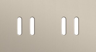 2násobný čelní panel, vodorovný, NIKO Rocker steel CHAMPAGNE COATED 166-56802