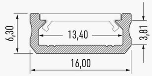 Hliníkový profil AL-PROFIL D BLACK 1M (10-0042-10), GREENLUX GXLP1032