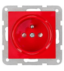 Zásuvka ČSN bezpečnostní clonka, bezšroubové svorky, červená SCHRACK EV101355--