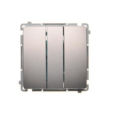 Trojité tlačítko s orientačním LED podsvětlením 10AX, 250V~, Inox BMP31L.01/21