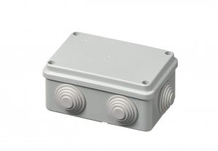 Krabice S-BOX 206, 120x80x50 mm, 6 průchodek, IP55 šedá, kovové šrouby, 650°C
