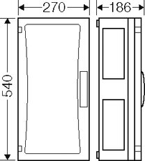 Prázdná skříň ENYSTAR, 216x486x136mm, neprůhledné dveře HENSEL FP 0350