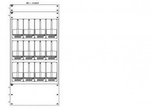 Konstrukce elektroměrová 4-42, 3-řadá, plastové panely SCHRACK CSIL116442