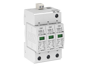 OBO V20-C 3+FS-550 Svodič přepětí, typ 2, 3P, 40kA(8/20),DS, 550V