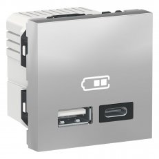 Nová Unica Dvojitý nabíjecí USB konektor A+C 2.4A, 2M, Aluminium NU301830