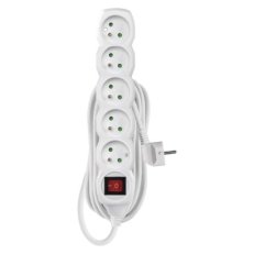 Prodlužovací kabel 7 m 5 zásuvek s vypínačem bílý PVC 1,5mm2 EMOS P1517R