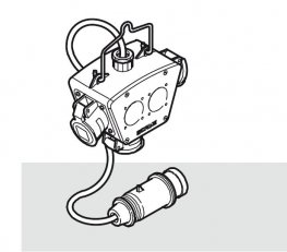 Adaptér 3-cestný IP44 s kabelem a vidlicí 3x32A/5P SCAME 602.333