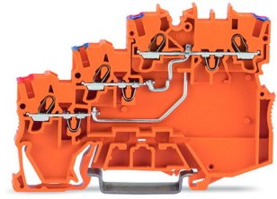 3vodičová napájecí svorka pro čidlo, S barevnými přívody vodiče, 1mm2, oranžová