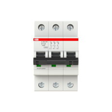 ABB S203MT-D1,6, třífázový jistič,  1,6A, D, 10kA, určeno pro drážní aplikace