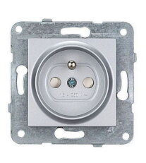 Zásuvka ČSN bezpečnostní clonka, šroubové svorky, stříbrná SCHRACK EV121252--