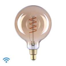 Chytrá žárovka Shelly VINTAGE E27 G125 Wi-Fi, 4W, IP20, 750lm, 2700K.