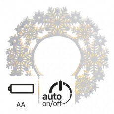 LED vánoční věnec, 2xAA, vnitřní použití, teplá bílá, časovač