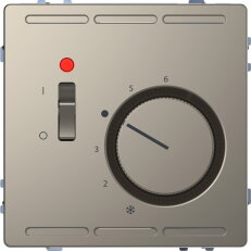 Pokojový termostat, Merten System D, 24V, nikl kovová, kov MEG5761-6050