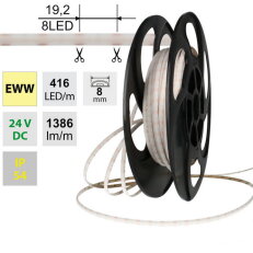 LED pásek SOB EWW, 416LED/m, 14W/m, DC 2