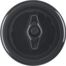 Centrální díl s kličkou pro otočný vypínač, Serie 1930 by Rosenthal, černá, lesk