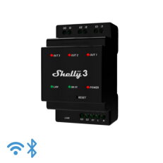 Spínací modul na DIN lištu SHELLY PRO 3 3kanálový, LAN, WiFi, Bluetooth