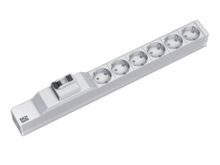 Bachman 333.411 19'' 1U 6xCEE7/3 1xRCCB power 2m CEE7/7
