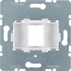 Nosná deska s bílým úchytem pro 1-nás. Modular-Jack BERKER 454002