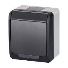GALATEA IP44 Zásuvka 2P+PE SCHUKO (antracit) FAMATEL 5324-07