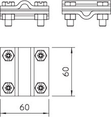OBO 5312418 Křížová spojka 252 8-10 CU