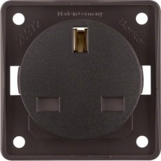 Zásuvka s ochranným kontaktem, BRITISH STANDARD, Integro přístroj, hnědá mat